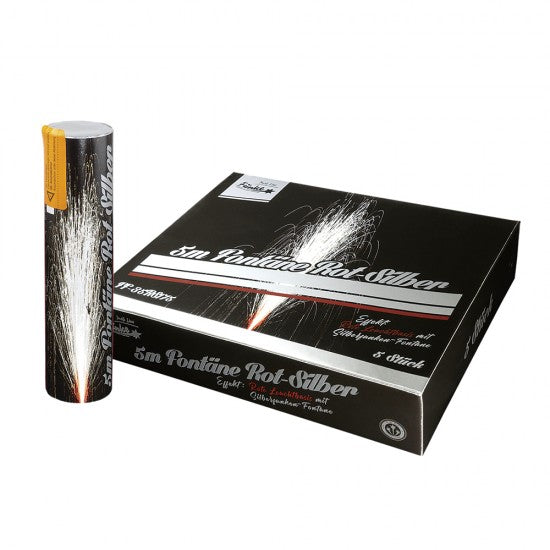 5m Fontäne Rot-Silber EINZELSTÜCK