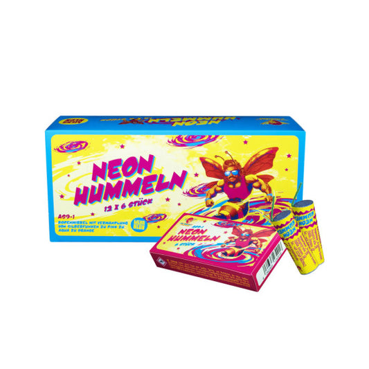 Neon Hummeln 6 Stück