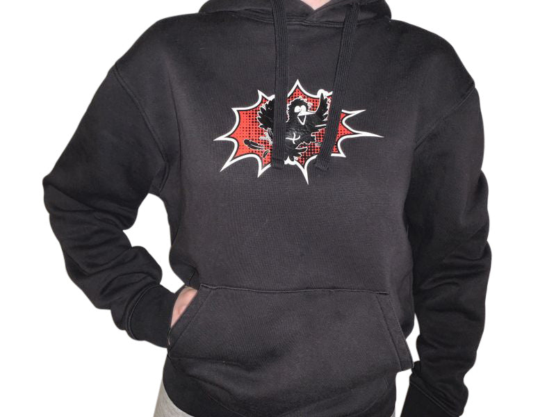 ABA Hoody schwarz "Vogelschreck" unisex Gr. M